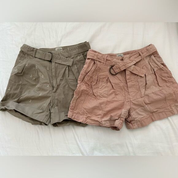 Bundle 2 JCrew size4:  D-ring patchwork shorts - Picture 1 of 6
